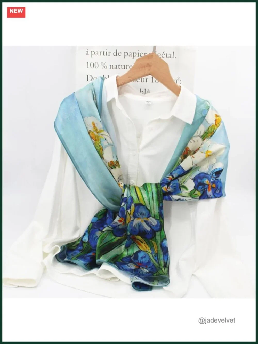 100% Silk Long Scarf Women Oblong Shawl Gift Packed